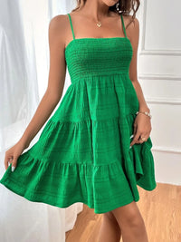Women’s Sleeveless Tiered Dress – Lightweight Casual Smocked Cami Dress for Beach & Vacations