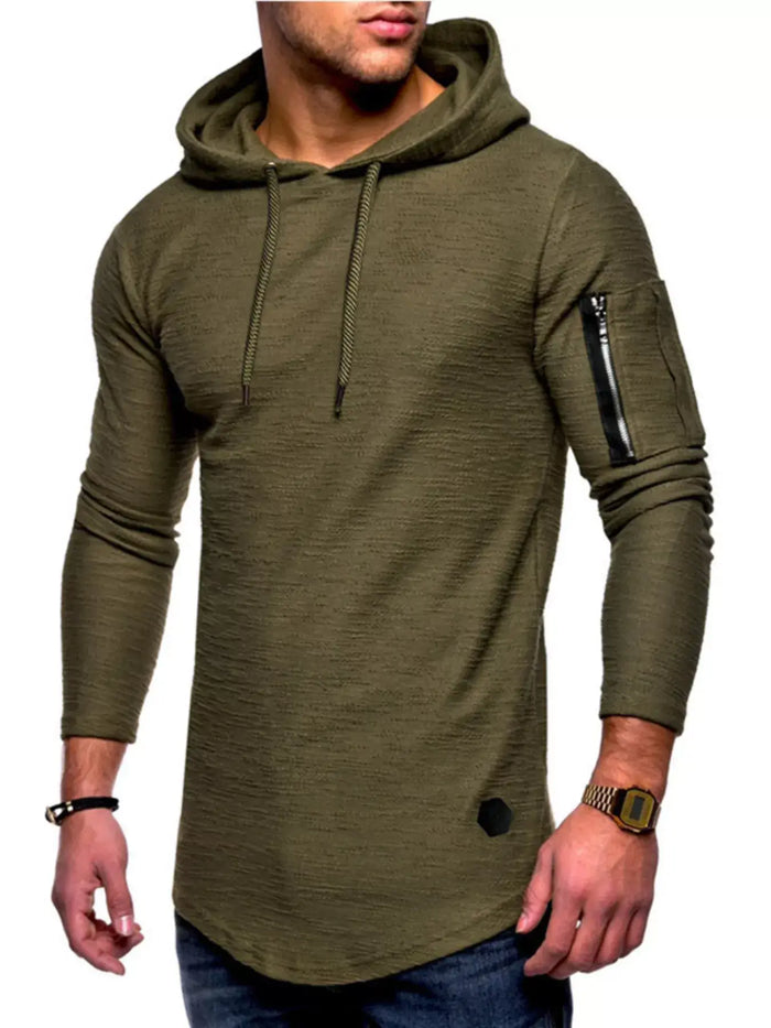 Men's Plus Size Slim Fit Hoodie | Long Sleeve Cotton Blend Pullover
