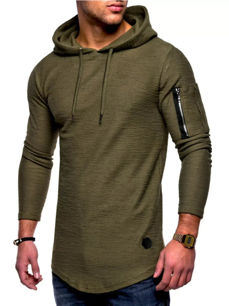 Men's Plus Size Slim Fit Hoodie | Long Sleeve Cotton Blend Pullover