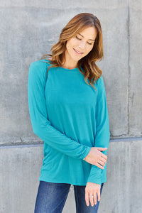 Basic Bae Full Size Round Neck Long Sleeve Top Trandify Deal
