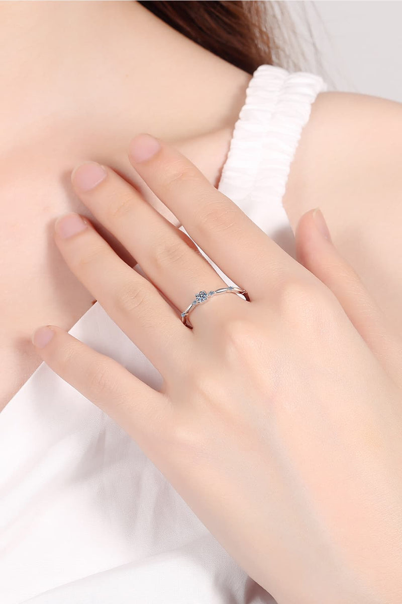 Moissanite 925 Sterling Silver Rhodium-Plated Ring Trandify Deal