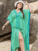 Plus Size Tied Fringe V-Neck Half Sleeve Dress Trandify deal