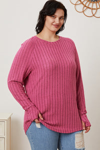 Basic Bae Full Size Ribbed Thumbhole Sleeve T-Shirt Trandify Deal
