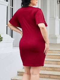 Plus Size Flutter Sleeve Mini Dress Trandify deal