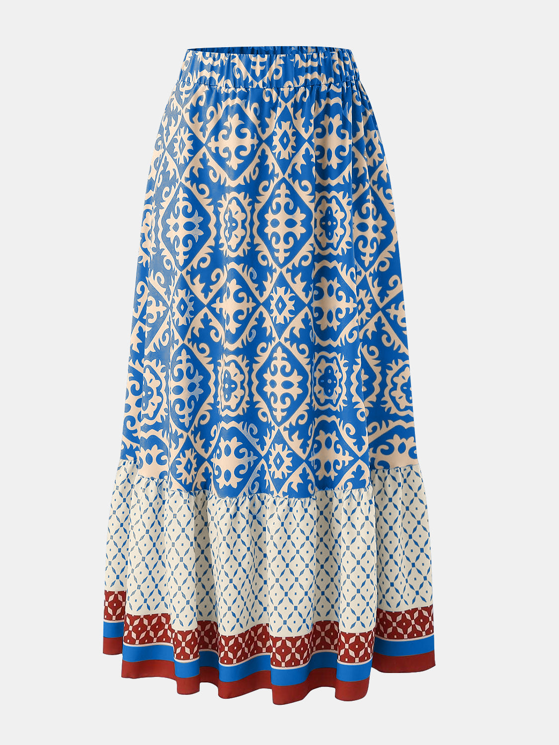 Geometric Elastic Waist Maxi Skirt Trandify deal