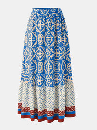 Geometric Elastic Waist Maxi Skirt Trandify deal