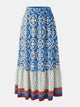 Geometric Elastic Waist Maxi Skirt Trandify deal