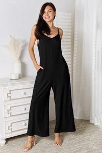 Basic Bae Full Size Spaghetti Strap V-Neck Jumpsuit Trandify deal