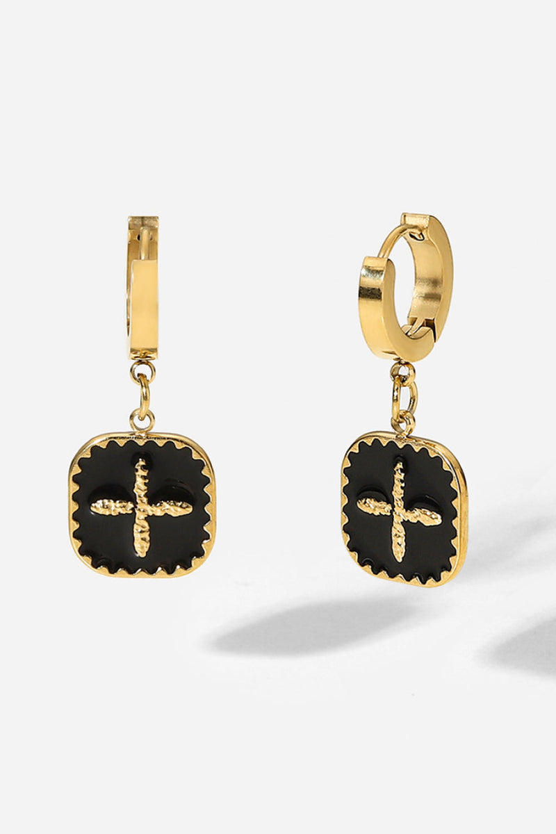 Plus Sign Square Shape Drop Earrings Trandify deal