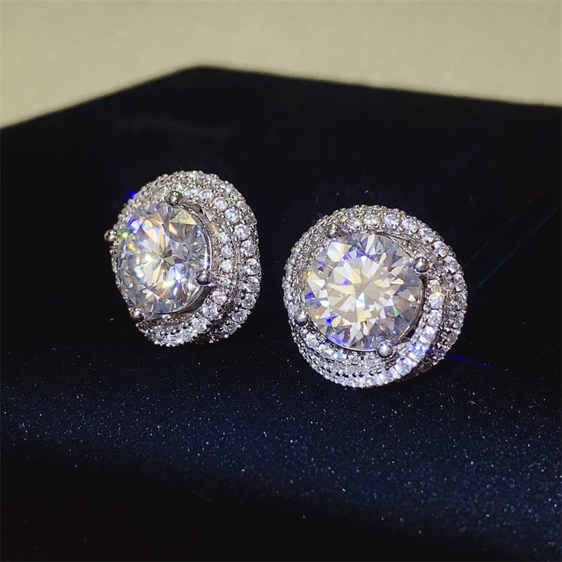6 Carat Moissanite 925 Sterling Silver Earrings Trandify deal