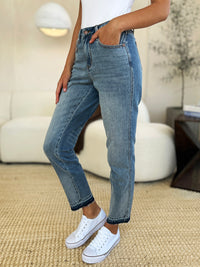 Judy Blue Full Size Mid Rise Rigid Magic Release Hem Jeans - Trandify Deal