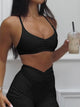 Women’s Ruched Sports Bra and High-Waisted Workout Shorts Set for Gym & Yoga
