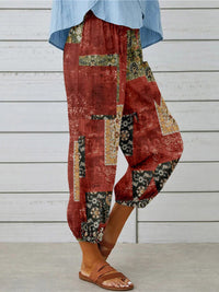Printed Tied Cropped Pants Trandify deal