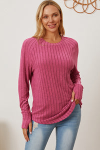 Basic Bae Full Size Ribbed Thumbhole Sleeve T-Shirt Trandify Deal