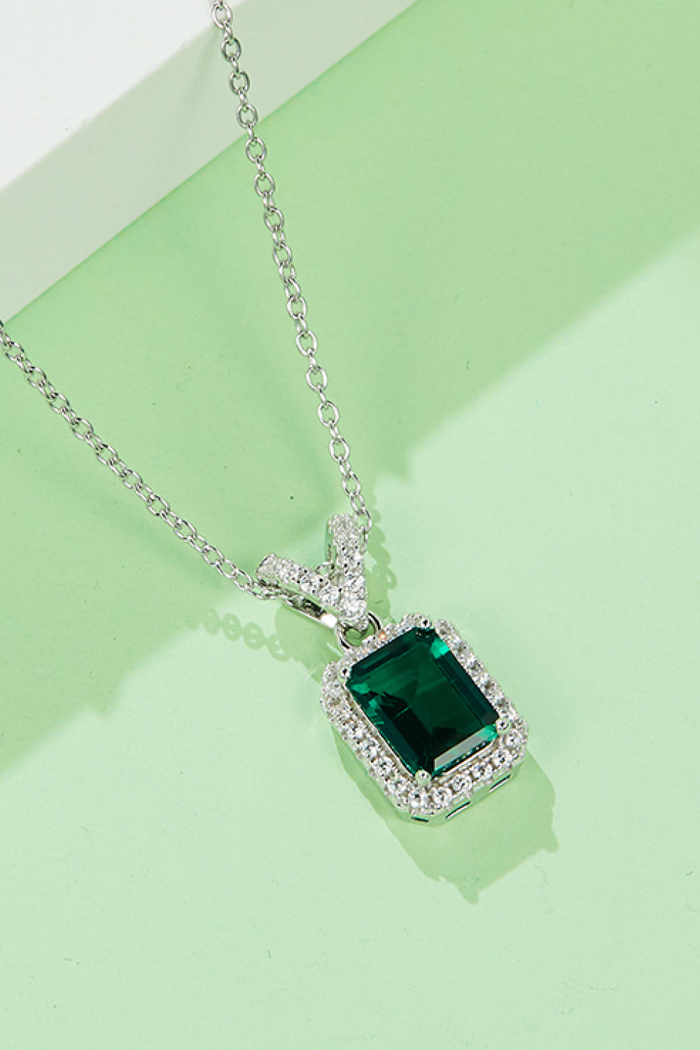 Adored 1.25 Carat Lab-Grown Emerald Pendant Necklace Trandify Deal