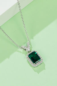 Adored 1.25 Carat Lab-Grown Emerald Pendant Necklace Trandify Deal