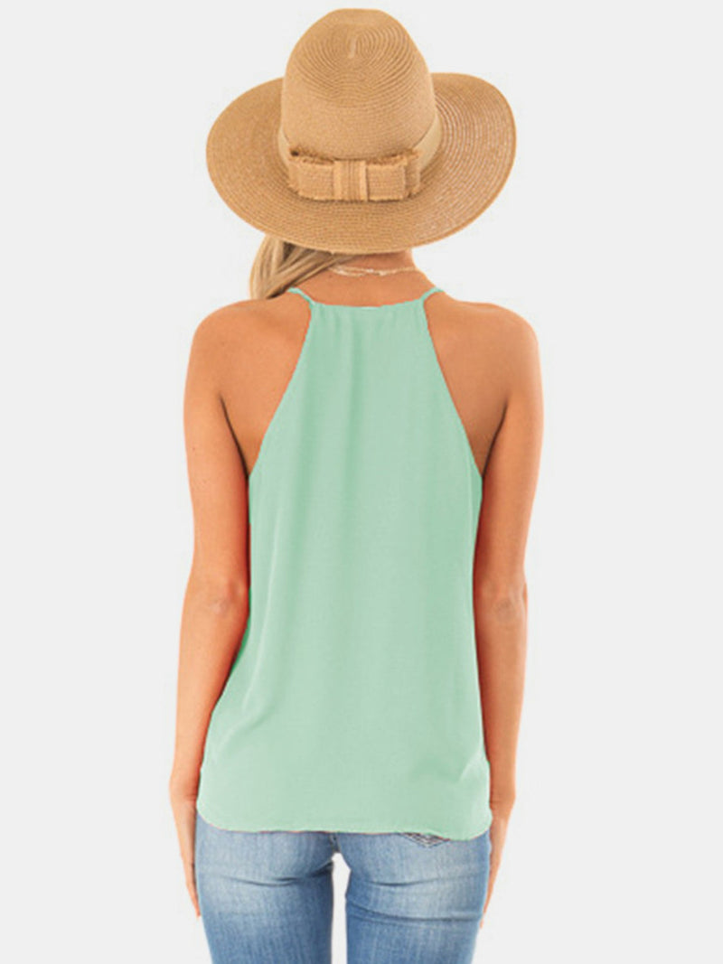 Full Size Surplice Spaghetti Strap Top Trandify deal