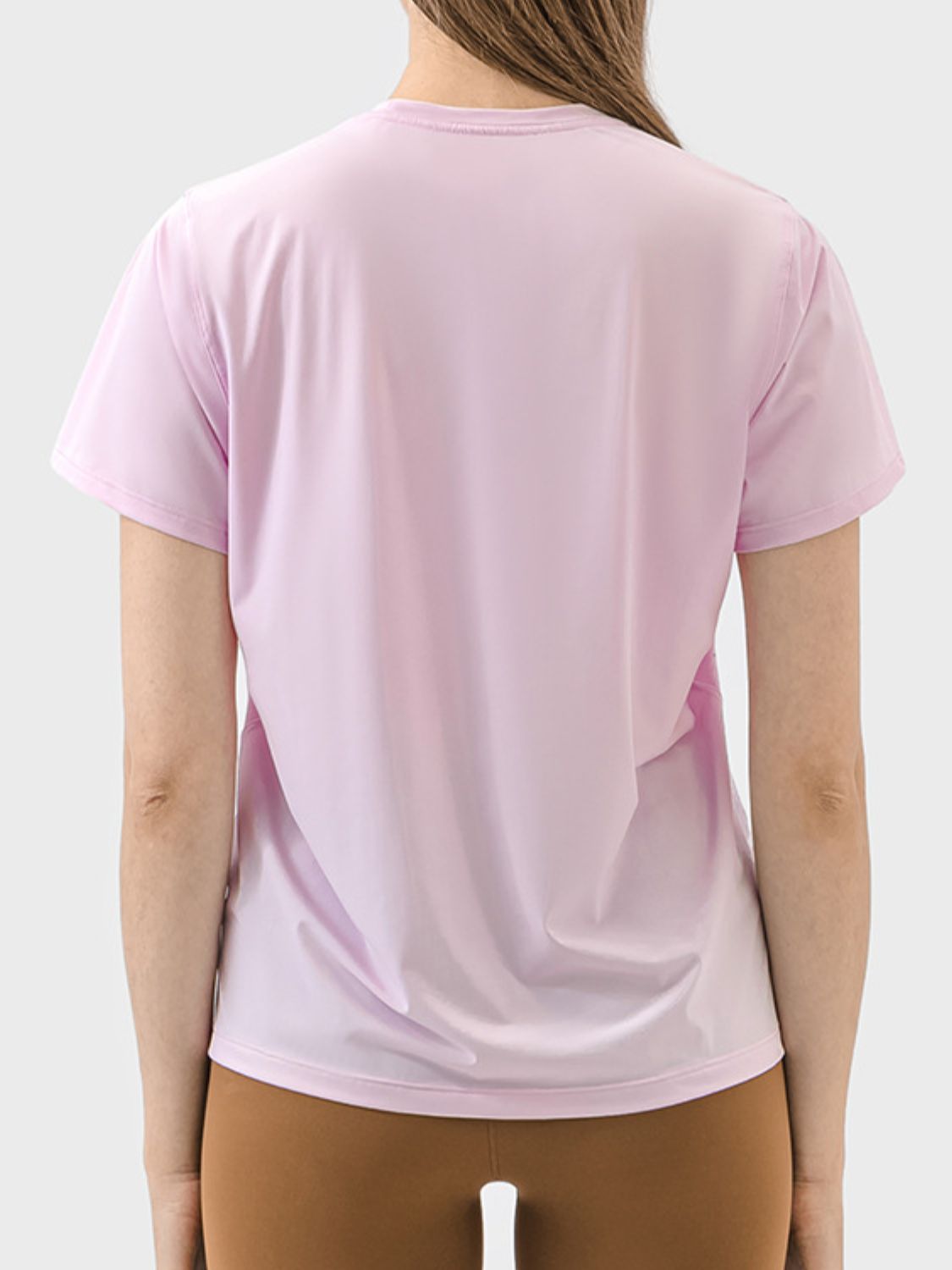 Millennia Slit Round Neck Short Sleeve Active T-Shirt Trandify deal