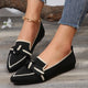 Bow Contrast Trim Point Toe Loafers - Trandify Deal