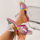 Contrast Peep Toe Mid Heels Sandals Trandify Deal