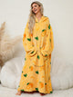 Fuzzy Pocketed Long Sleeve Hooded Lounge Dress Trandify Deal