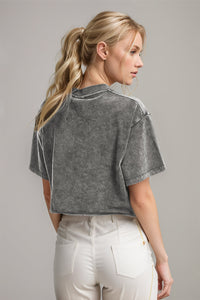 Basic Bae Round Neck Dropped Shoulder Short Sleeve T-Shirt Trandify Deal