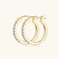 925 Sterling Silver Moissanite Huggie Earrings Trandify Deal