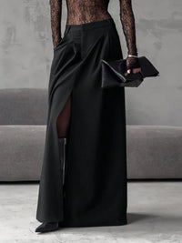 Women’s High-Waisted Slit Maxi Skirt – Flowy Boho Summer Skirt for Casual & Beach Outfits