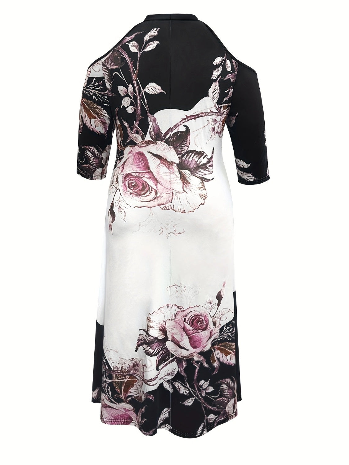 Plus Size Cutout Printed Cold Shoulder Dress Trandify Deal