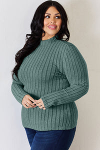 Basic Bae Full Size Ribbed Mock Neck Long Sleeve T-Shirt Trandify Deal