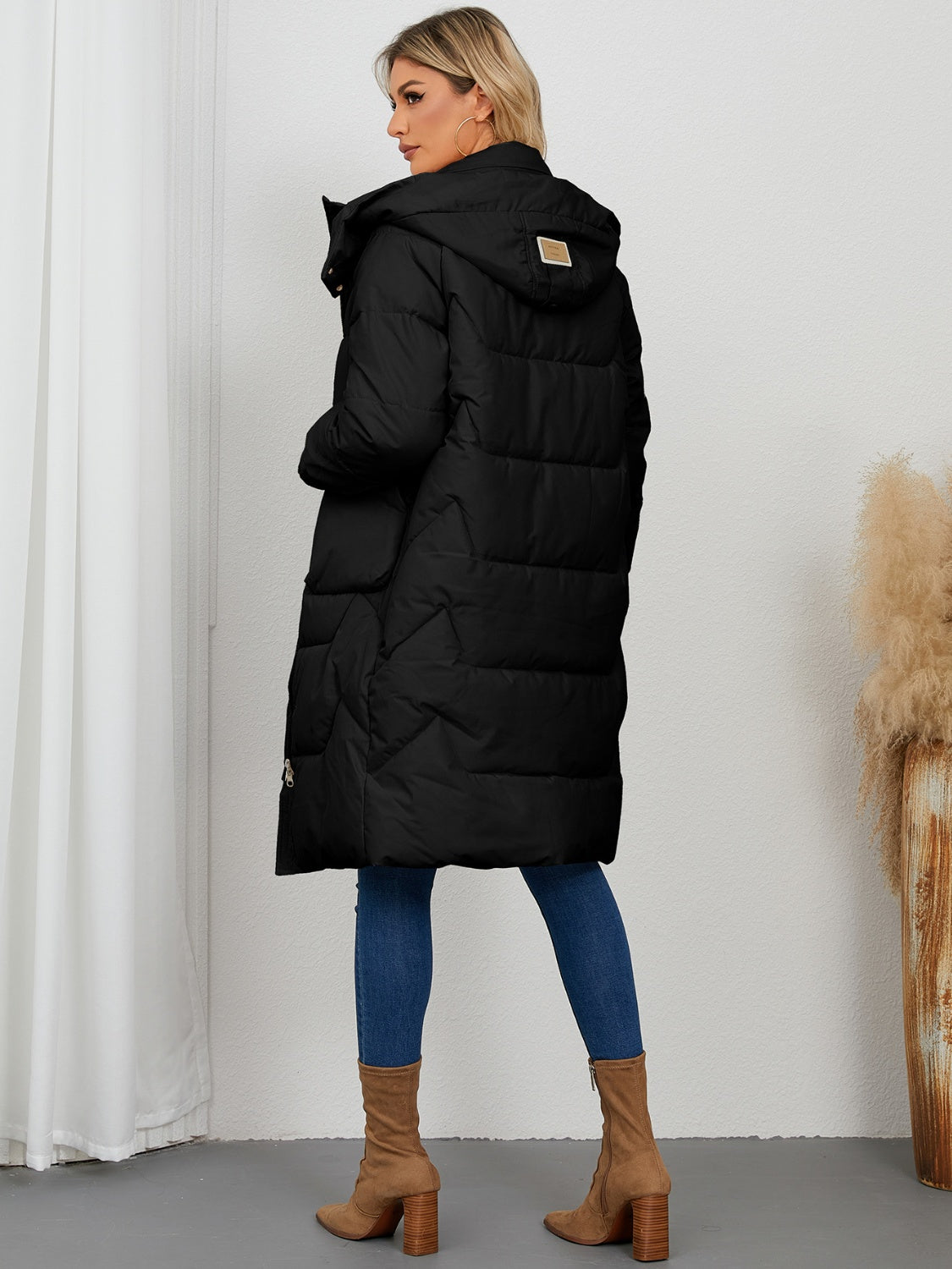 Long Sleeve Longline Hooded Winter Coat Trandify Deal