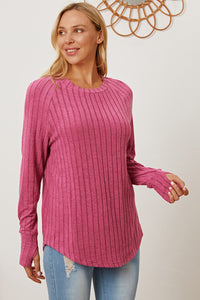 Basic Bae Full Size Ribbed Thumbhole Sleeve T-Shirt Trandify Deal