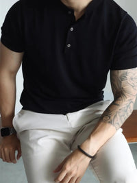 Stylish Men's Tee with Unique Button Design – Comfortable Fit