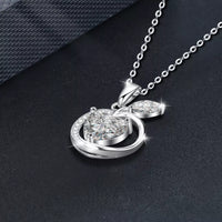 2 Carat Moissanite Pendant Necklace for Women, Sterling Silver