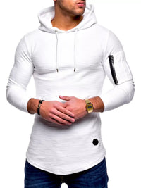 Men's Plus Size Slim Fit Hoodie | Long Sleeve Cotton Blend Pullover