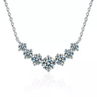 1.7ct moissanite solitaire necklace featuring a stunning design with multiple round-cut stones on a delicate chain.