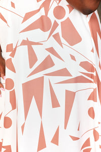 Printed Surplice Balloon Sleeve Dress Trandify deal