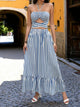 Women’s Striped Halter Neck Cami & Skirt Set – Summer Boho Outfit