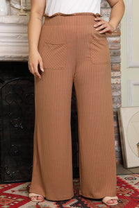 Plus Size Wide Leg Pants with Pockets Trandify deal