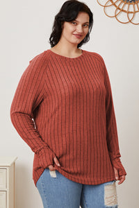 Basic Bae Full Size Ribbed Thumbhole Sleeve T-Shirt Trandify Deal