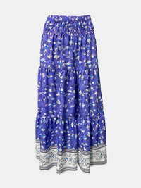 Full Size Tiered Printed Elastic Waist Skirt Trandify deal