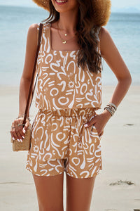 Devine Printed Cropped Tank and Shorts Set Trandify deal