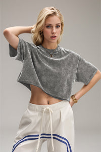 Basic Bae Round Neck Dropped Shoulder Short Sleeve T-Shirt Trandify Deal