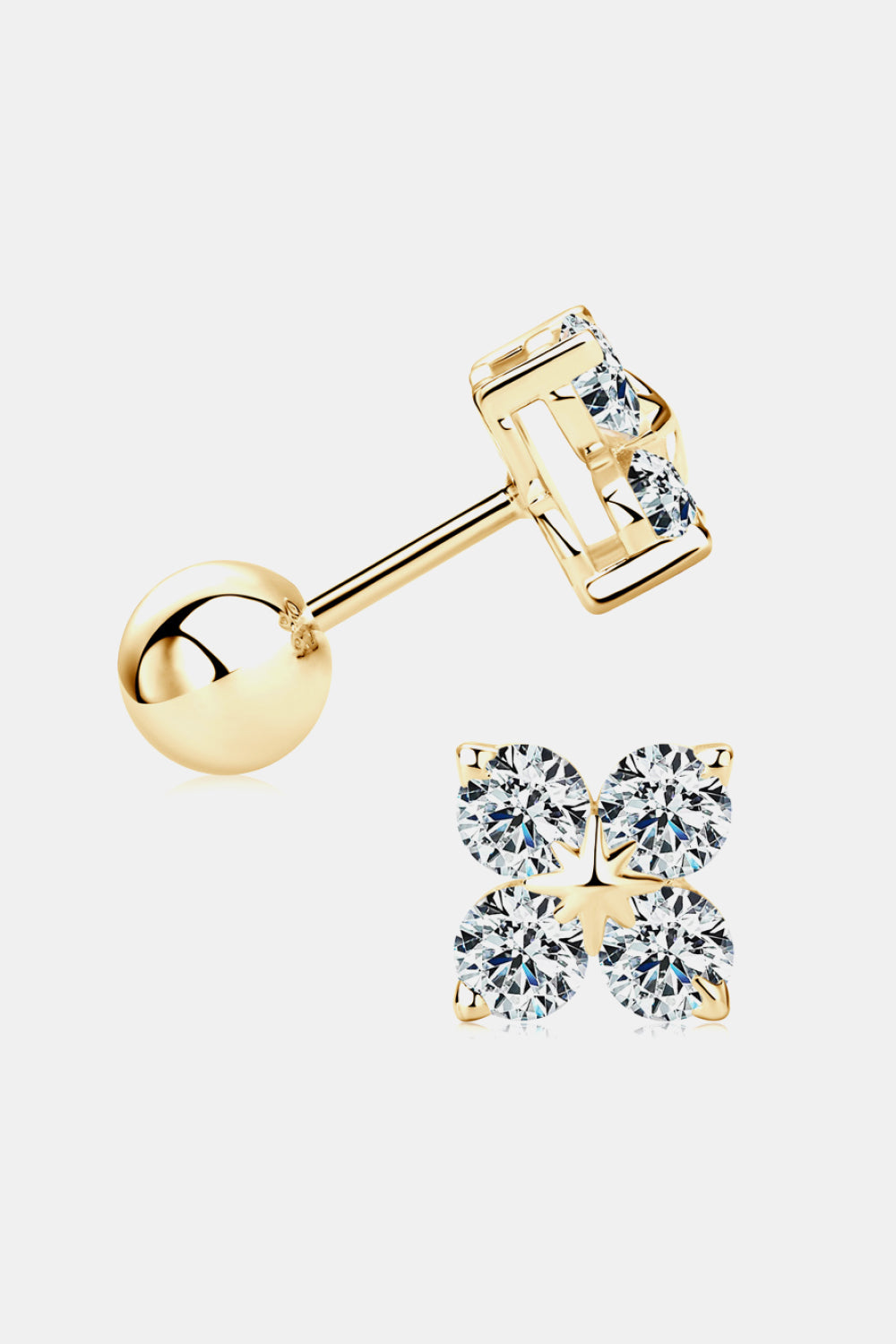 Moissanite 925 Sterling Silver Four-Leaf Clover Shape Earrings Trandify Deal