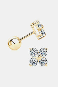 Moissanite 925 Sterling Silver Four-Leaf Clover Shape Earrings Trandify Deal