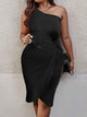 Plus Size Twisted One Shoulder Sleeveless Midi Dress Trandify Deal