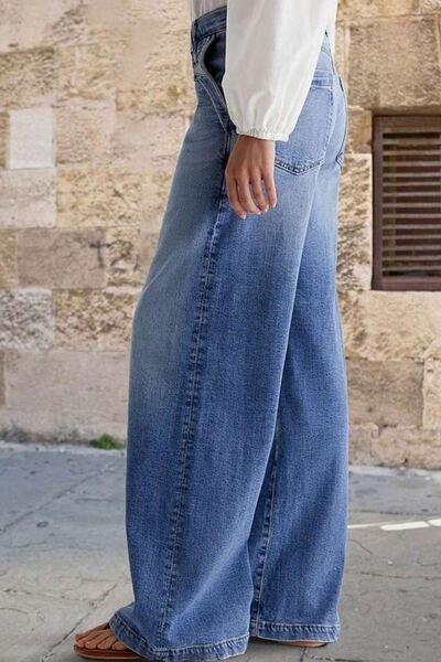 Women's Pocketed Embroidered Straight Leg Jeans - Trandify Deal