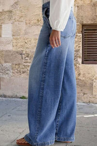 Women's Pocketed Embroidered Straight Leg Jeans - Trandify Deal