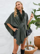 Fuzzy Trim Open Front Poncho Trandify deal