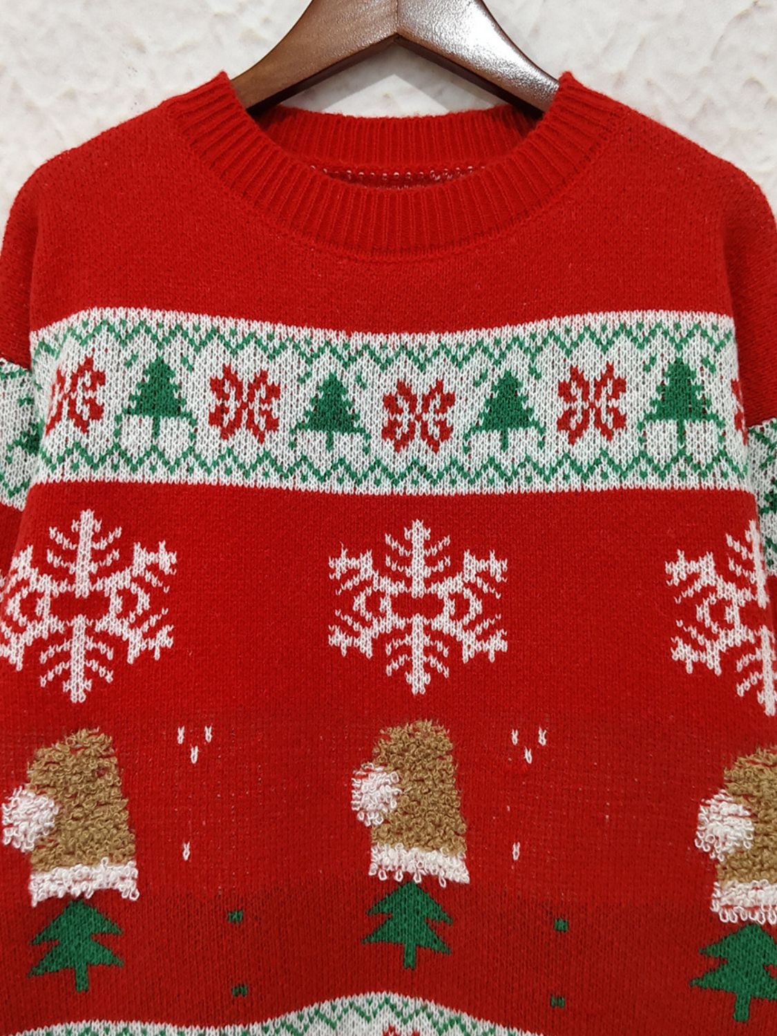 Christmas Element Round Neck Long Sleeve Sweater Trandify Deal